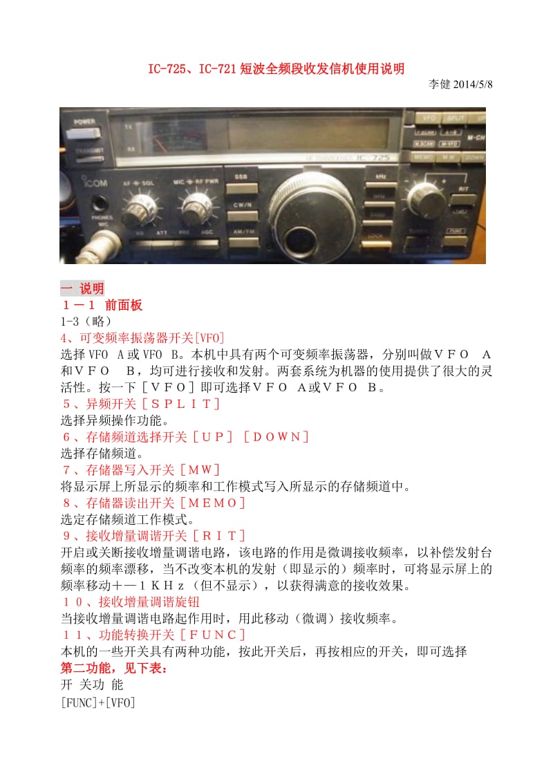 IC-72IC-721短波全频段收发信机使用说明.doc_第1页