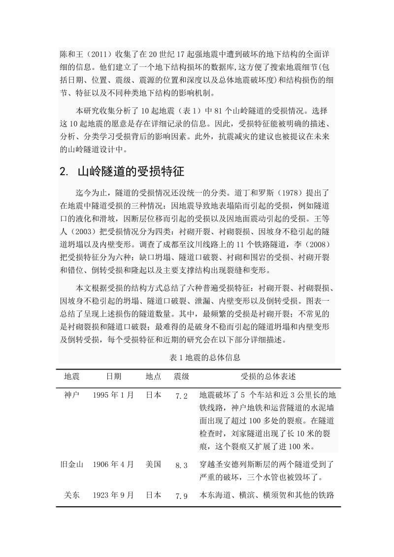 强地震下山岭隧道受损特征和影响的因素.doc_第2页