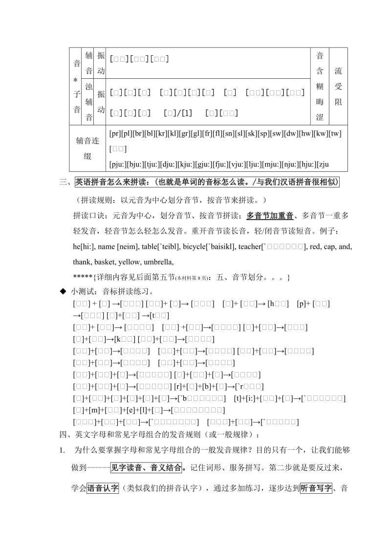 英语音标表以及字母、字母组合发音规律记忆口诀.doc_第3页