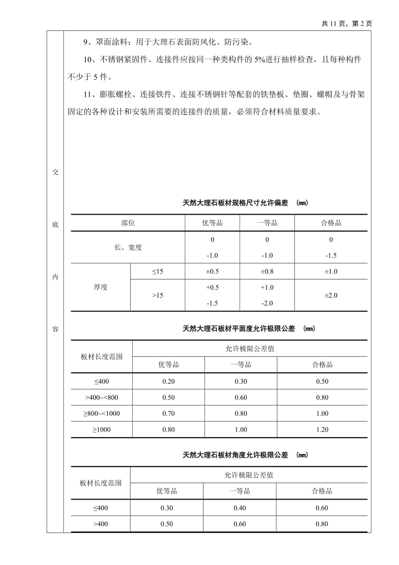 干挂大理石工程技术交底.doc_第2页