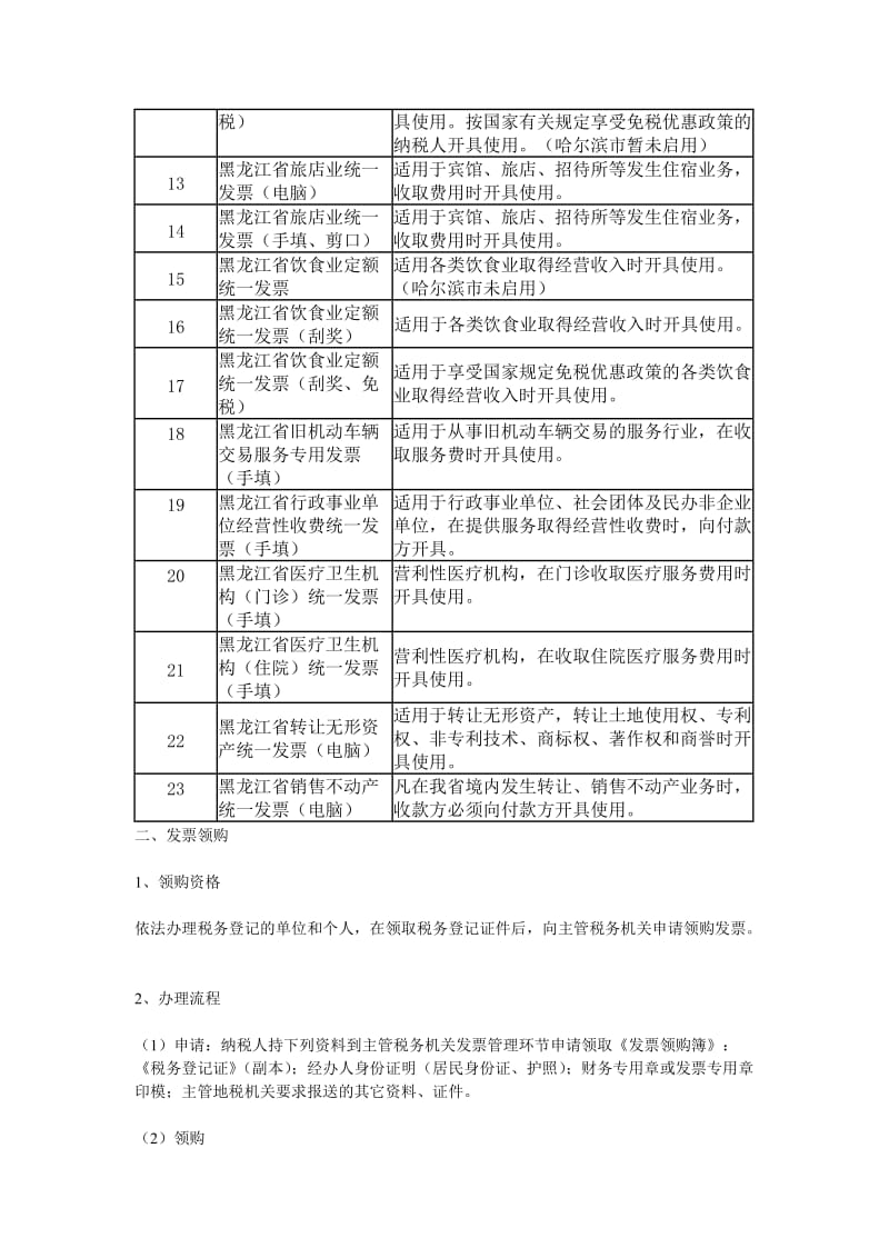 普通发票税率及种类和使用范围.doc_第3页