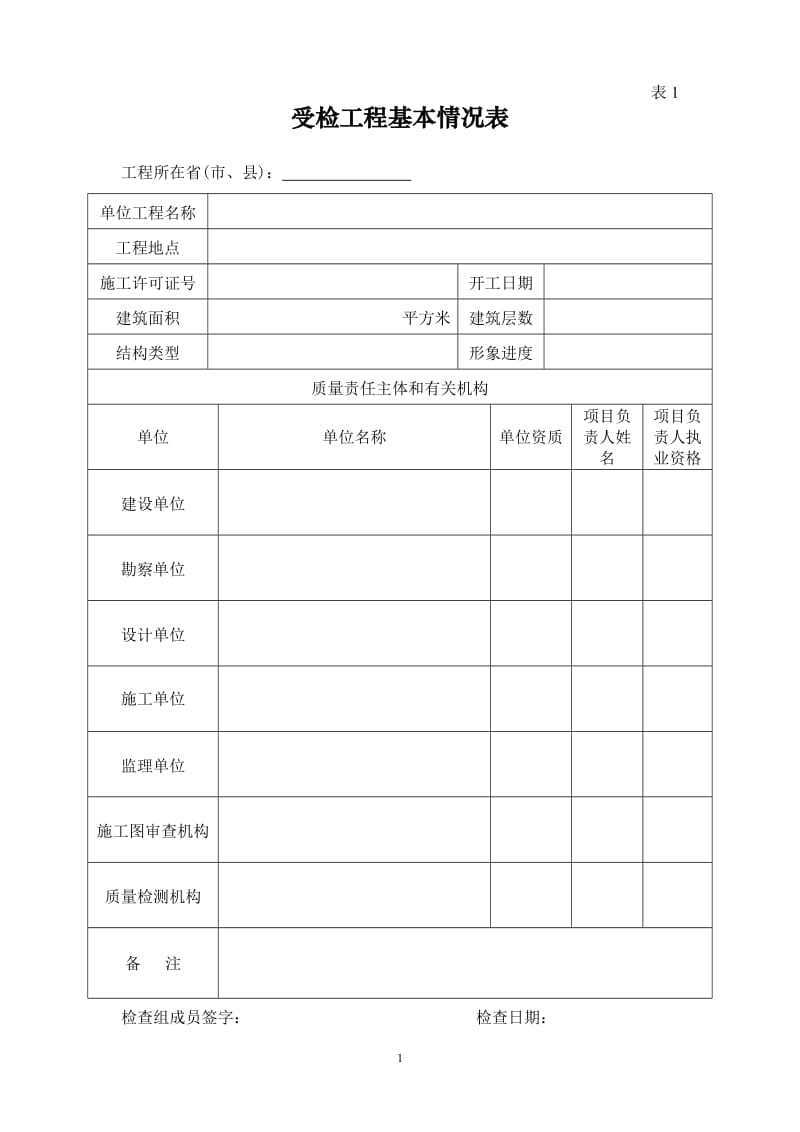 工程质量安全执法检查表格1.doc_第1页