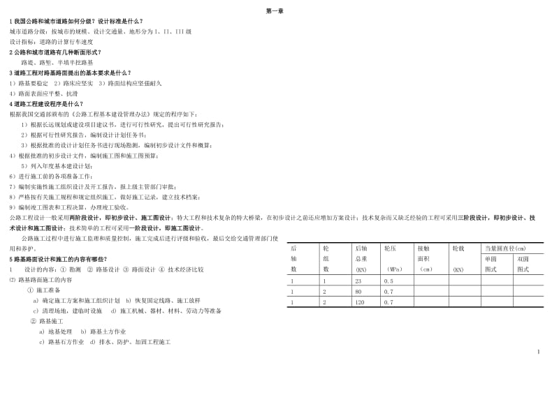 道路工程四课程复习题.doc_第1页