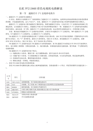 新长虹PF21366H彩色电视机电路解说.doc