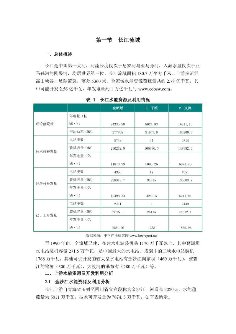 中国主要江河水能资源分布及利用情况.doc_第1页