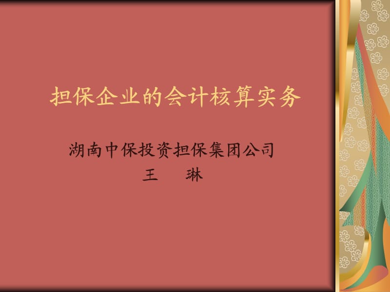 担保企业的会计核算实务.ppt_第1页