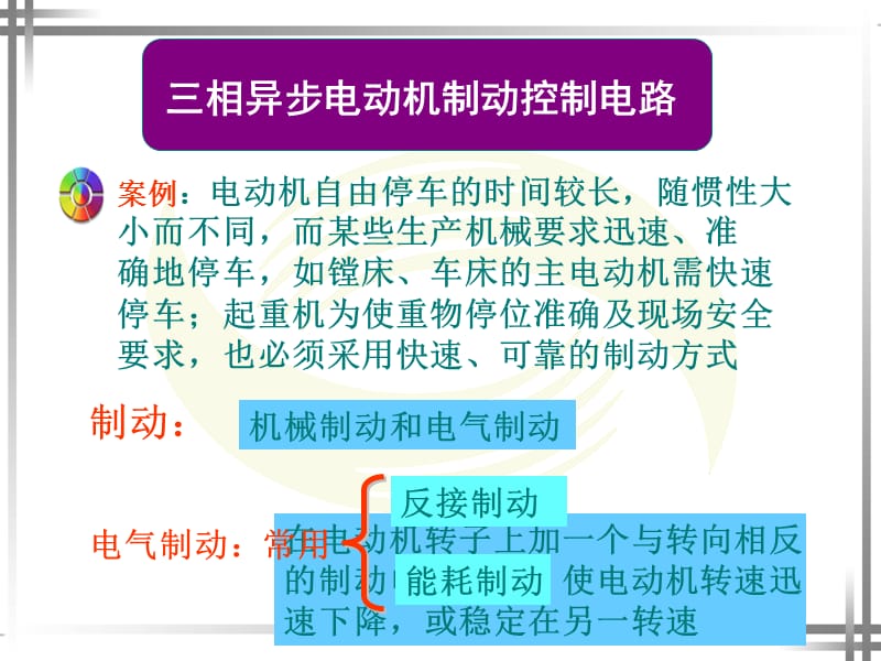 三相异步电动机的制动控制线路教学课件.ppt_第1页