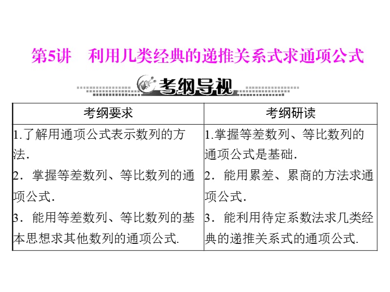 第讲利用几类经典的递推关系式求通项公式.ppt_第1页