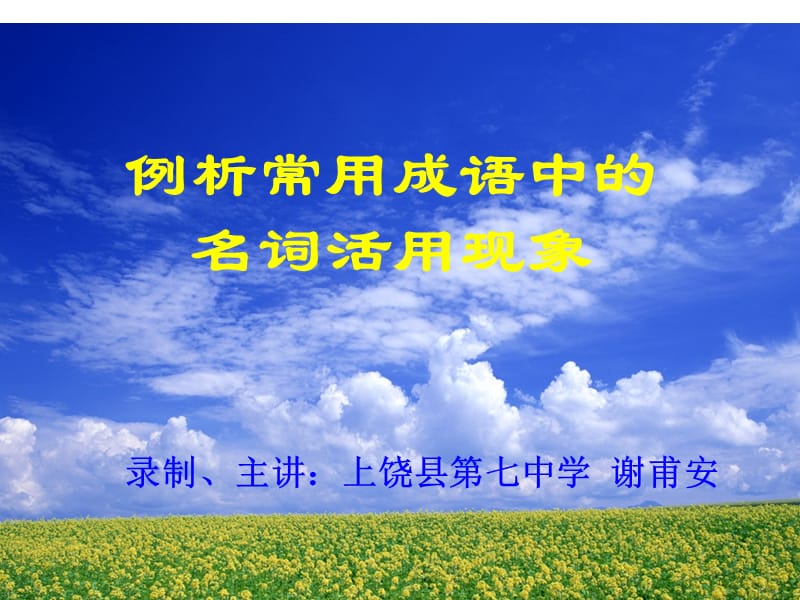 例析常用成语中的名词活用现象.ppt_第1页