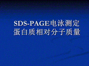 SDS-PAGE电泳测定.ppt