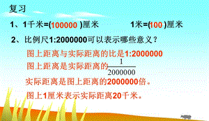 已知比例尺和图上距离求实际距离.ppt