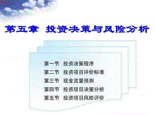 投资决策与风险分析_财务管理.ppt