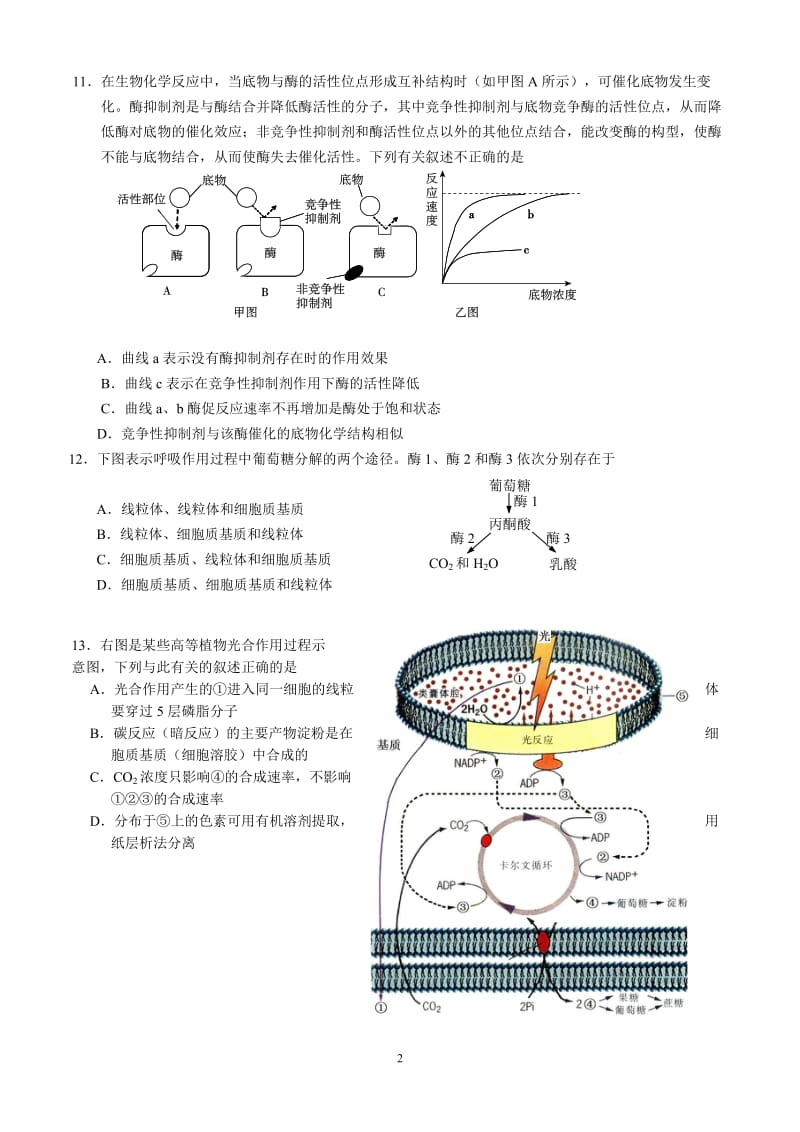 北京四中2012-2013高三开学检测理科生物.doc_第2页