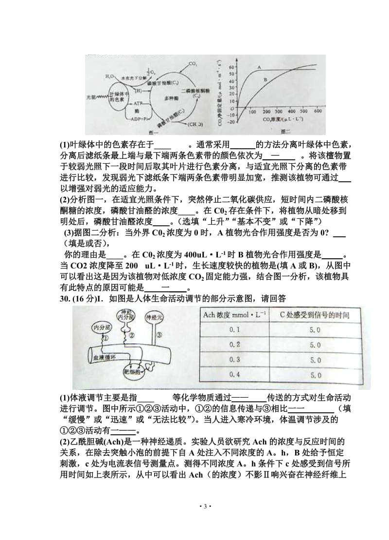 安徽省江南十校2015届高三上学期期末大联考理综试题.doc_第3页