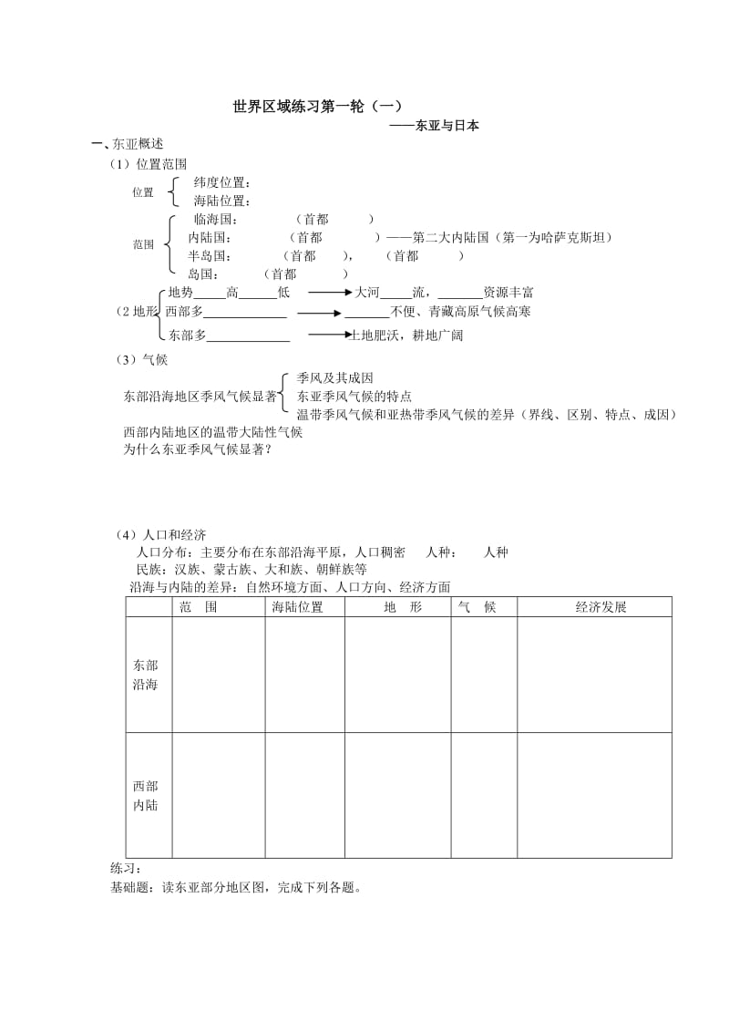 东亚及日本学案一Word 文档.doc_第1页