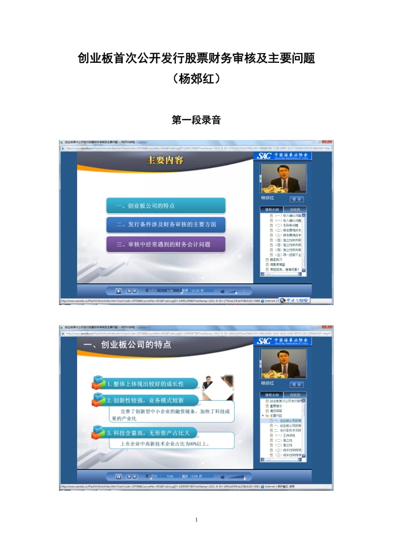 创业板首次公开发行股票财务审核及主要问题杨郊红.doc_第1页