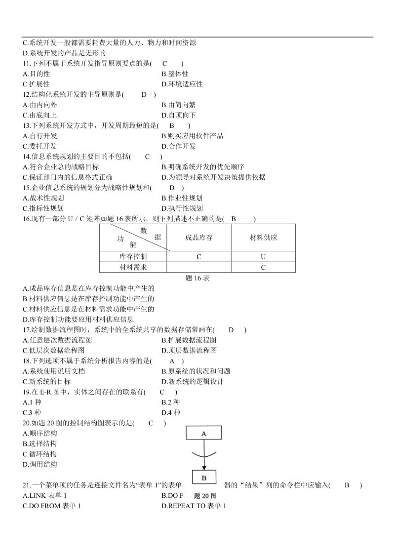 自考管理系统中计算机应用00051历年试题及答案09年1月-12年10月.doc_第2页