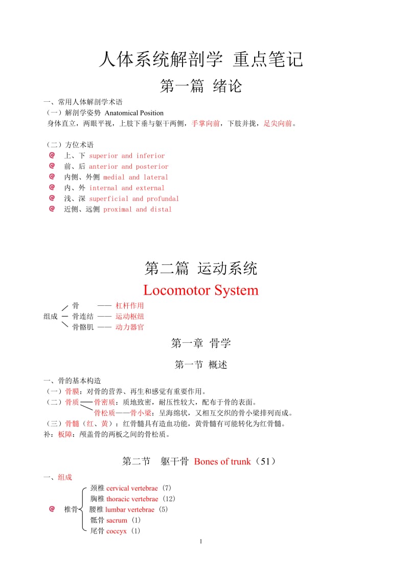 解剖重点总结MicrosoftWord文档.doc_第1页