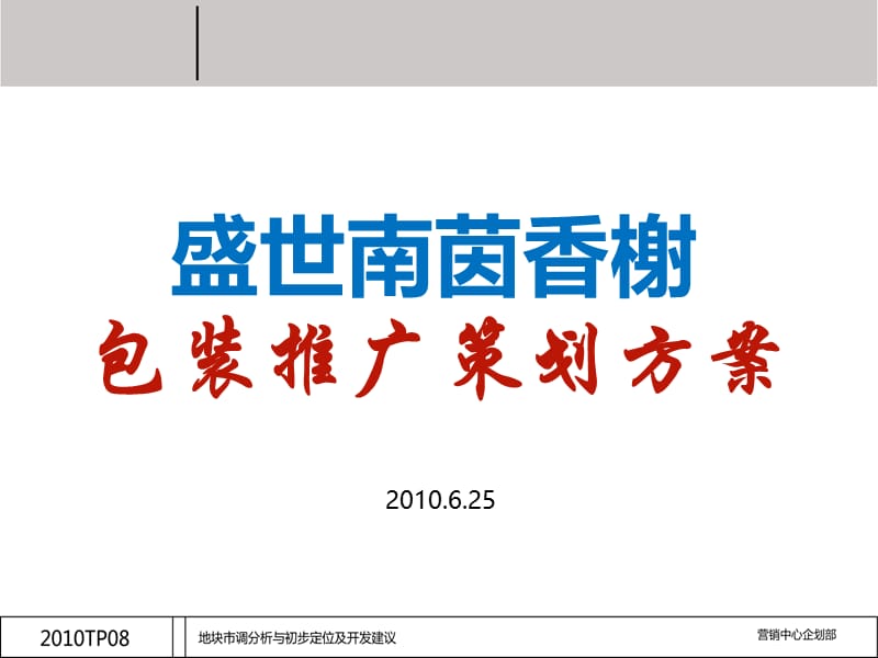 2010辽宁凤城盛世南茵香榭项目包装推广策划方案 45P.ppt_第1页