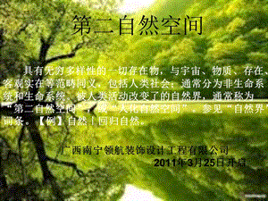 2011广西南宁领航装饰设计工程有限公司 杨健“第二自然空间”讲座.ppt