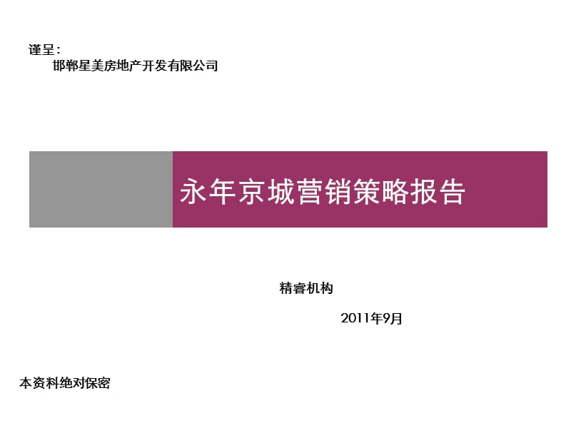 2011永年京城营销策略报告54p.ppt_第1页