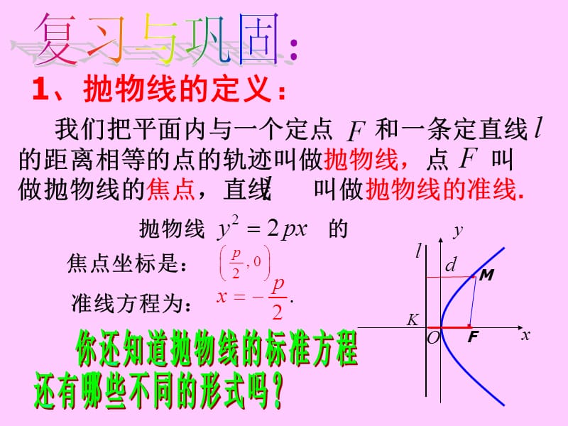 2.3.2抛物线的简单几何性质课件新课标人教a版选修1-1.ppt_第2页