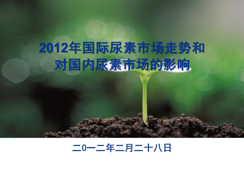 2012年国际尿素市场走势分析以及对国内尿素市场的影响.ppt_第1页