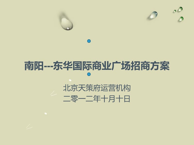 2012年河南省南阳市东华商业购物中心招商方案（46页）.ppt_第1页