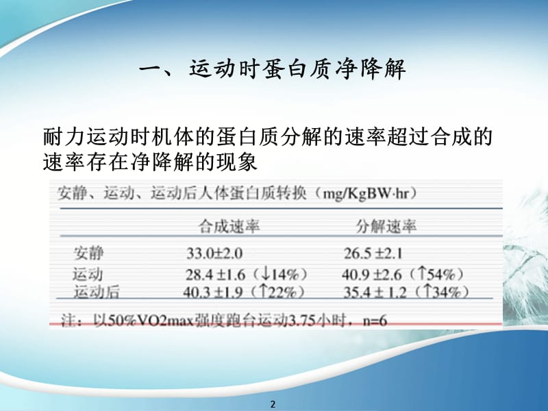 运动对蛋白质的代谢的影响及原因分析.ppt_第2页