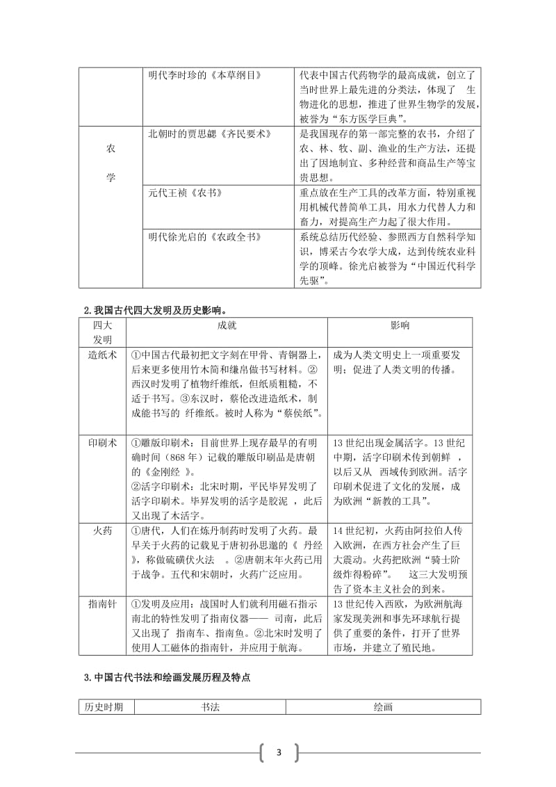 新课标高考历史复习专题：古代中国的科技文化.doc_第3页