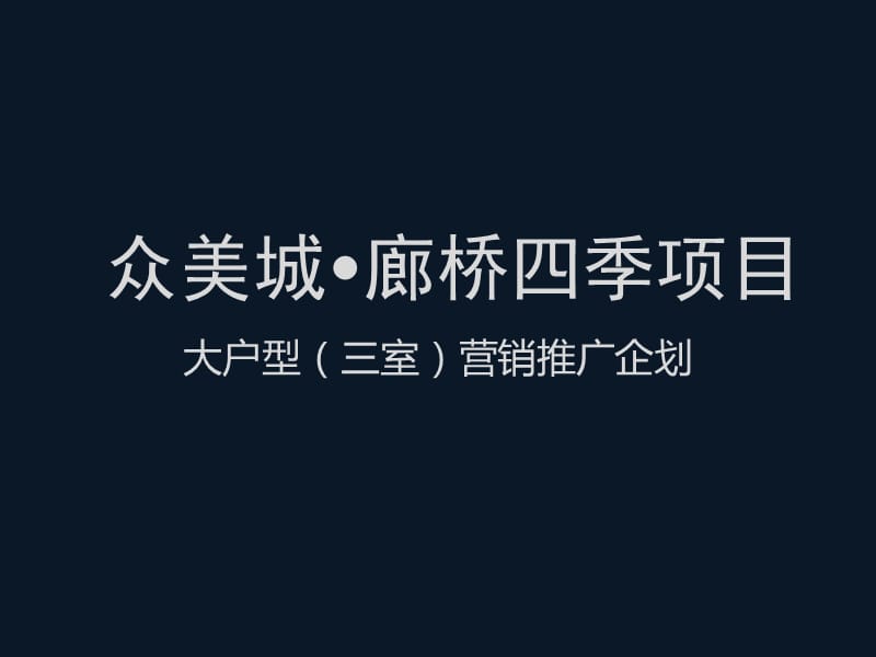 石家庄众美城廊桥四季项目大户型营销策略企划117p.ppt_第1页