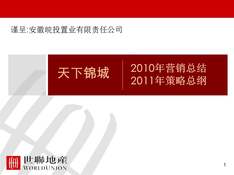 合肥天下锦城2010年营销总结及2011年策略总纲112P.ppt_第1页