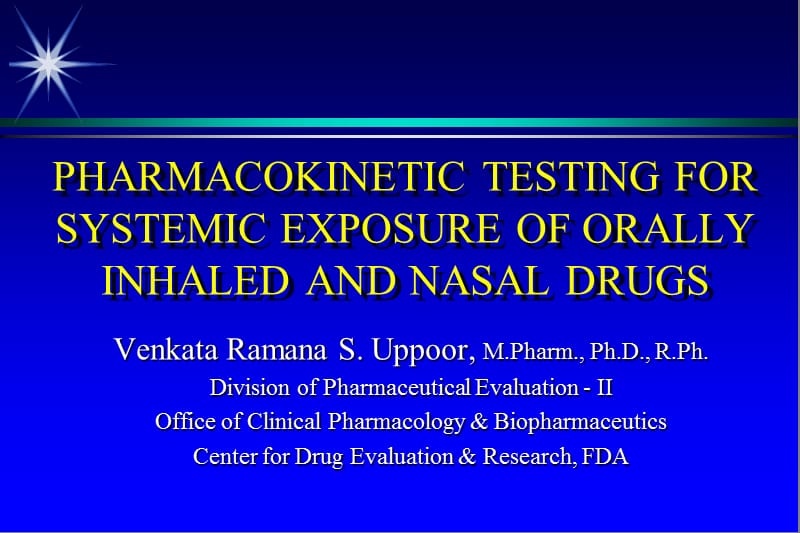 PHARMACOKINETIC TESTING FOR SYSTEMIC EXPOSURE.ppt_第1页