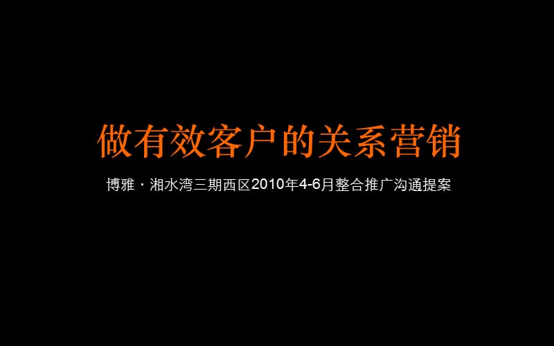 博雅·湘水湾三期西区2010年4月-6月整合推广沟通提案.ppt_第2页