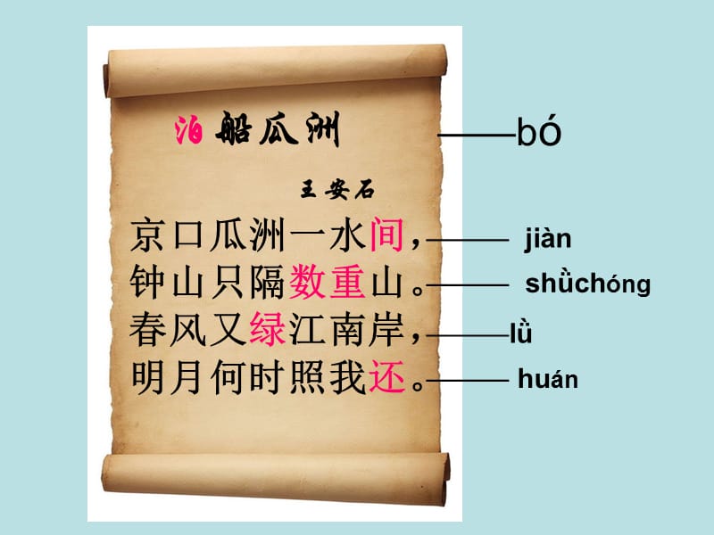 语文五年级上册课件 泊船瓜洲.ppt_第3页