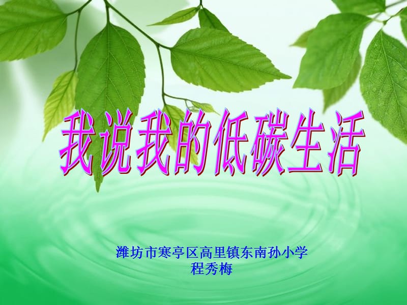 小学综合实践：我说我的低碳生活.ppt_第1页