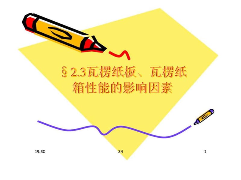 包装材料学_23瓦楞纸板丶瓦楞纸箱性能的影响因素.ppt_第1页