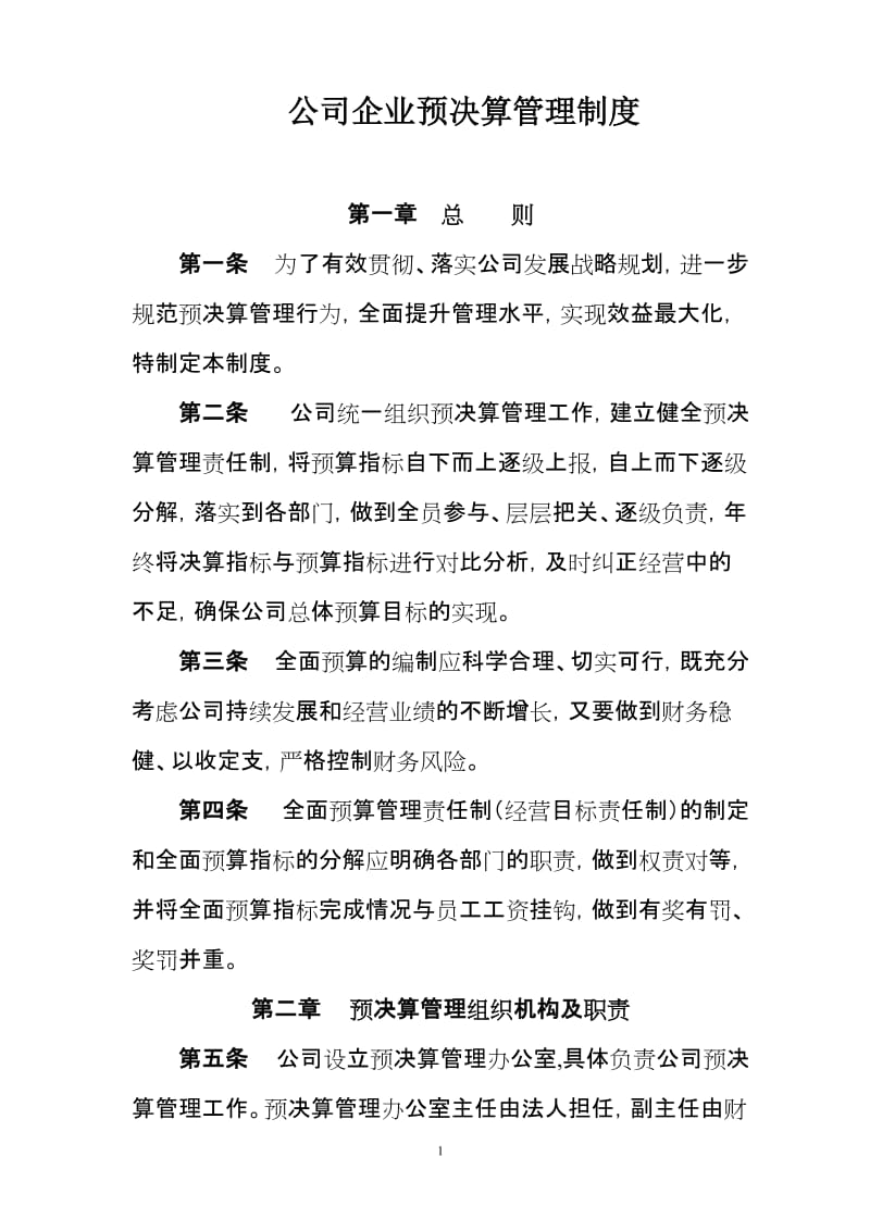 公司企业预决算管理制度.doc_第1页