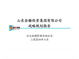 山东金瀚投资集团有限公司战略规划报告.ppt