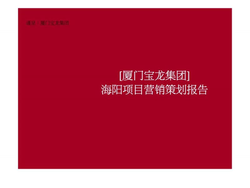 2010年01月16日厦门宝龙集团海阳项目营销策划报告.ppt_第1页