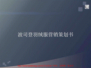 波司登羽绒服营销策划书.ppt