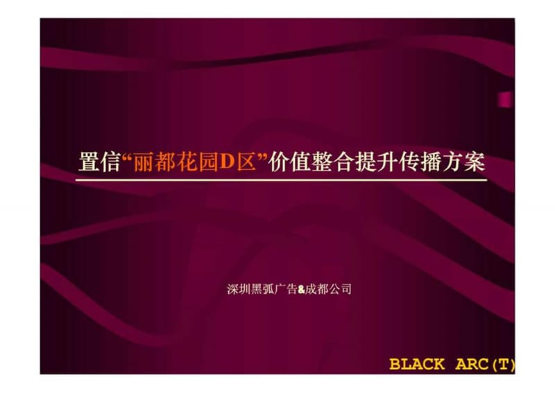 置信“丽都花园d区”价值整合提升传播方案.ppt_第1页