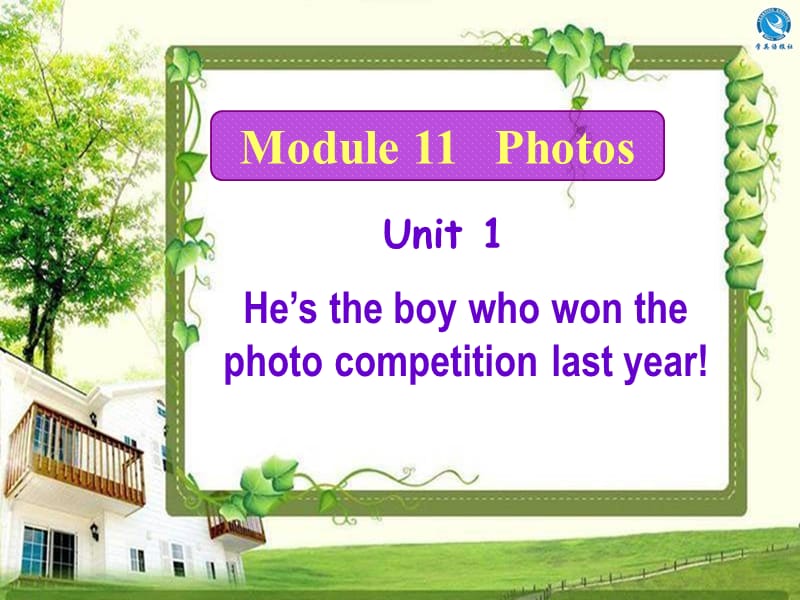 外研版初中英语九年级上册Module11 《Unit 1 He’s the boy who won the photo competition last year!》课件.ppt_第1页