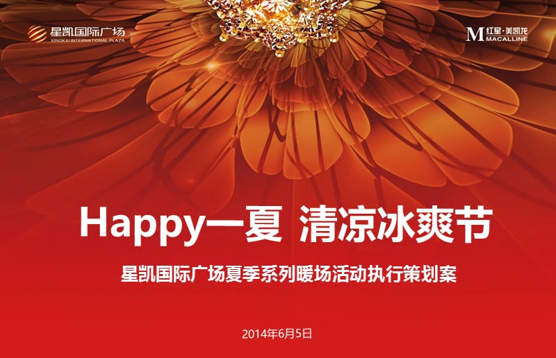 【happy一夏，清凉冰爽节】星凯国际广场首届美食节暨夏季系列暖场活动执行策划案.ppt_第1页