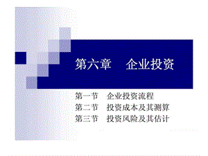 投资经济学第六章___企业投资.ppt