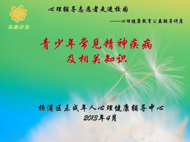 青少年常见精神疾病及相关知识.ppt.ppt_第1页