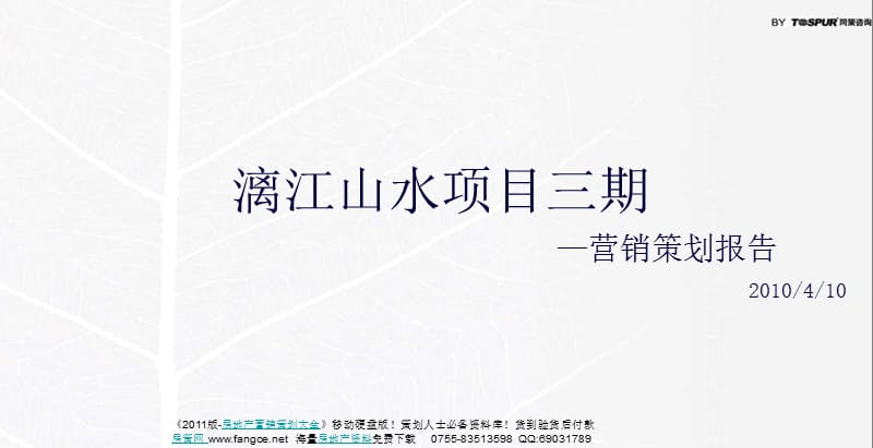 上海漓江山水项目三期营销策划报告_253页_2010年.ppt_第1页