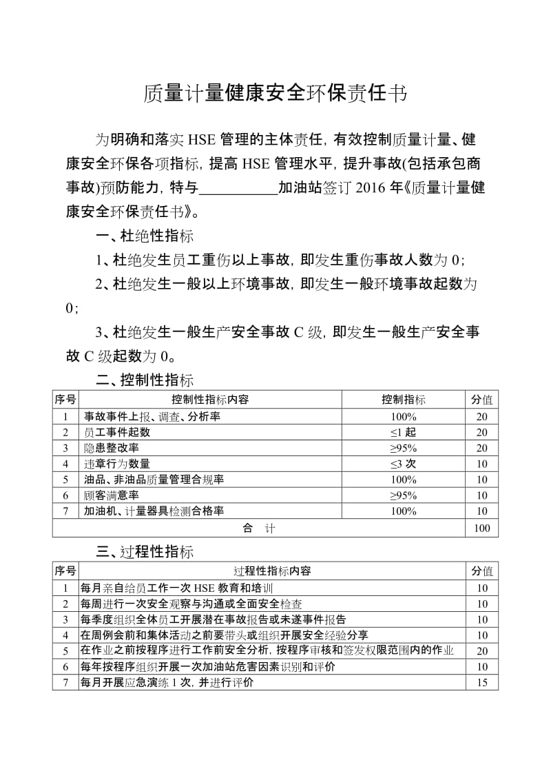 健康安全环保责任书(油站经理与公司签定).doc_第1页