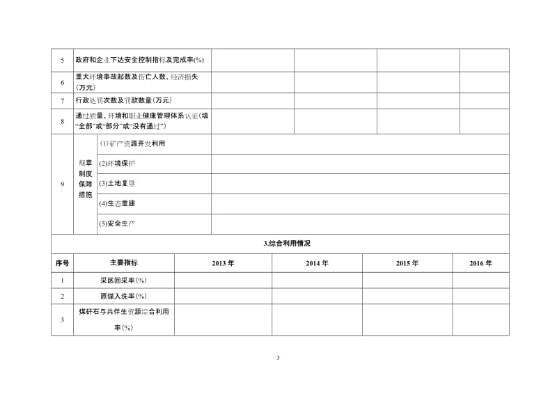 煤炭行业绿色矿山示范（试点）单位建设情况调查表.doc_第3页