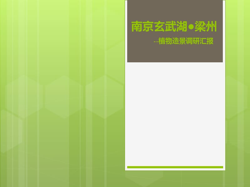 南京玄武湖梁州植物造景调研报告.ppt_第1页